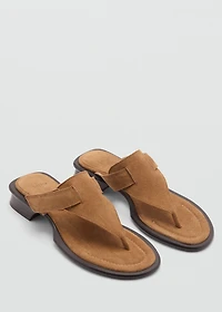 Suede panel sandal
