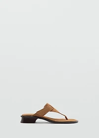 Suede panel sandal