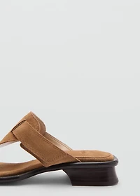 Suede panel sandal