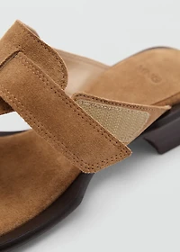 Suede panel sandal