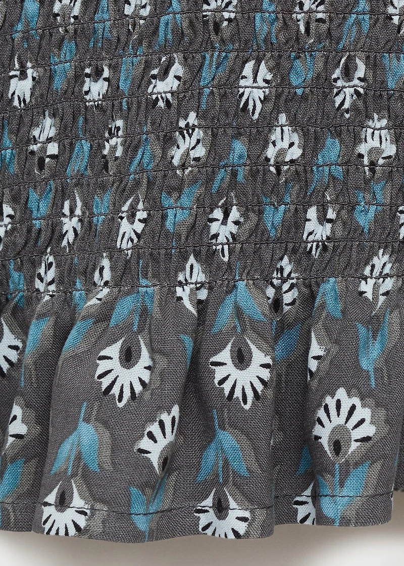 Printed dress with ruffled detail