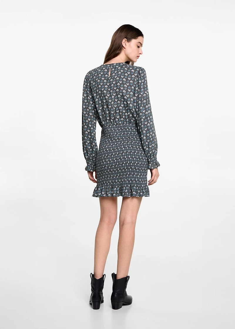 Printed dress with ruffled detail