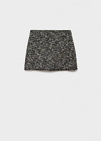 Tweed mini-skirt with frayed edges