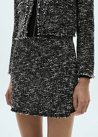 Tweed mini-skirt with frayed edges