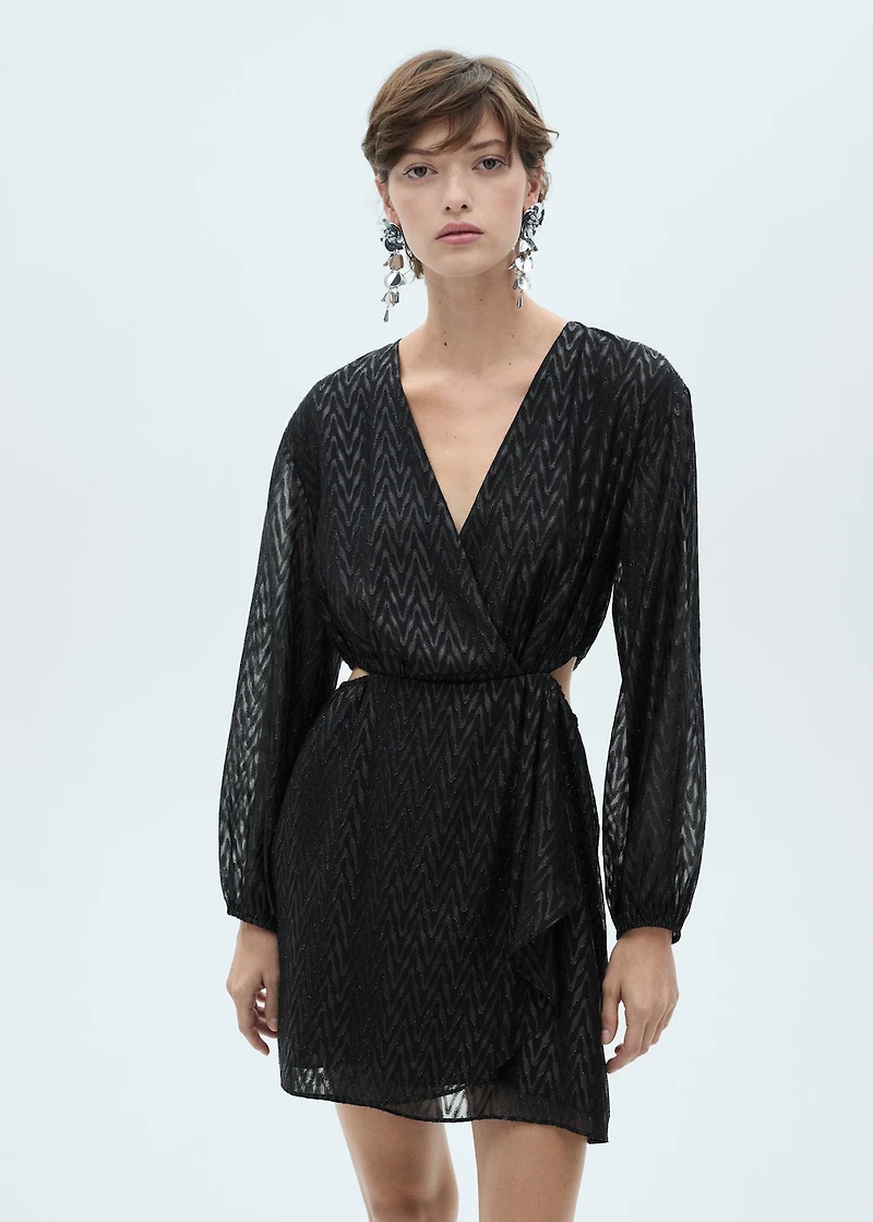 Wrap dress with side slits