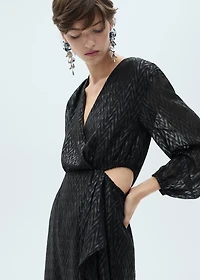 Wrap dress with side slits