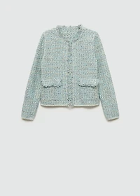 Tweed jacket with frayed ends