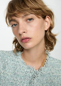 Tweed jacket with frayed ends