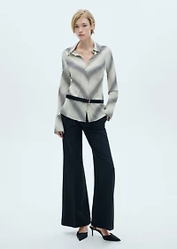 Striped shirt with flared sleeves