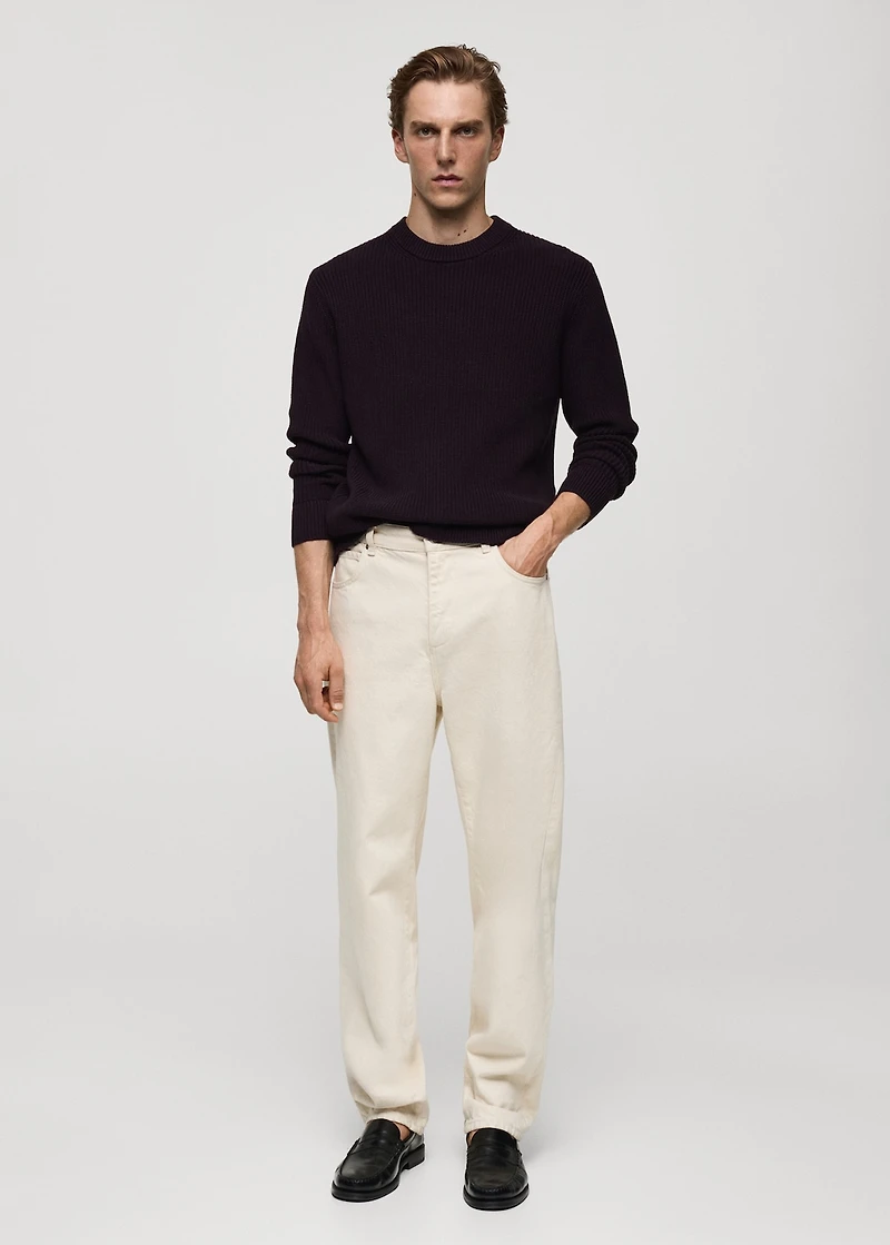 Ribbed cotton knitted sweater