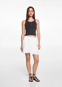 Ribbed cotton-blend top