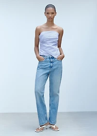 Striped strapless top