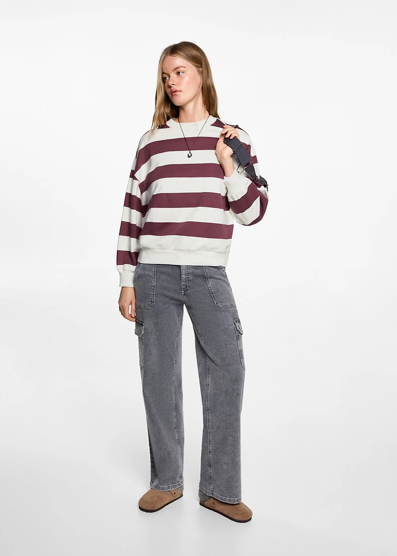 Striped cotton-blend sweatshirt