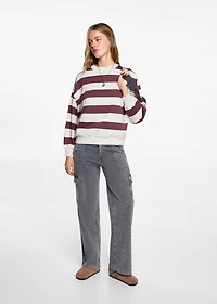 Striped cotton-blend sweatshirt