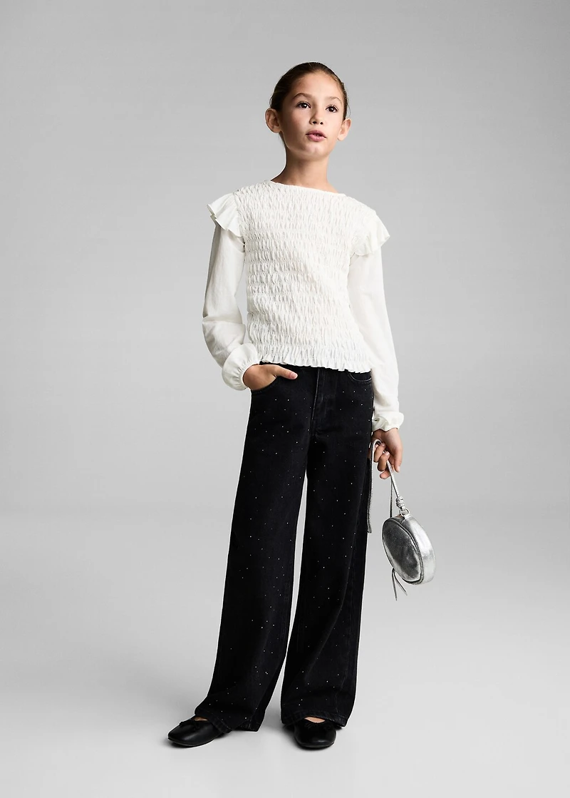 Ruffles ruched T-shirt