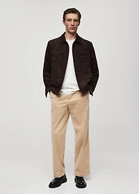 Corduroy straight-fit pants