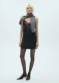 Faux-leather slip dress