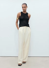 Knitted lurex top with lace design