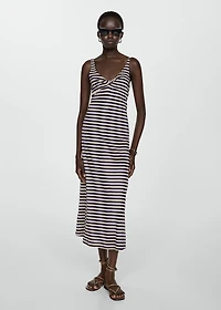 Linen dress with knot detail