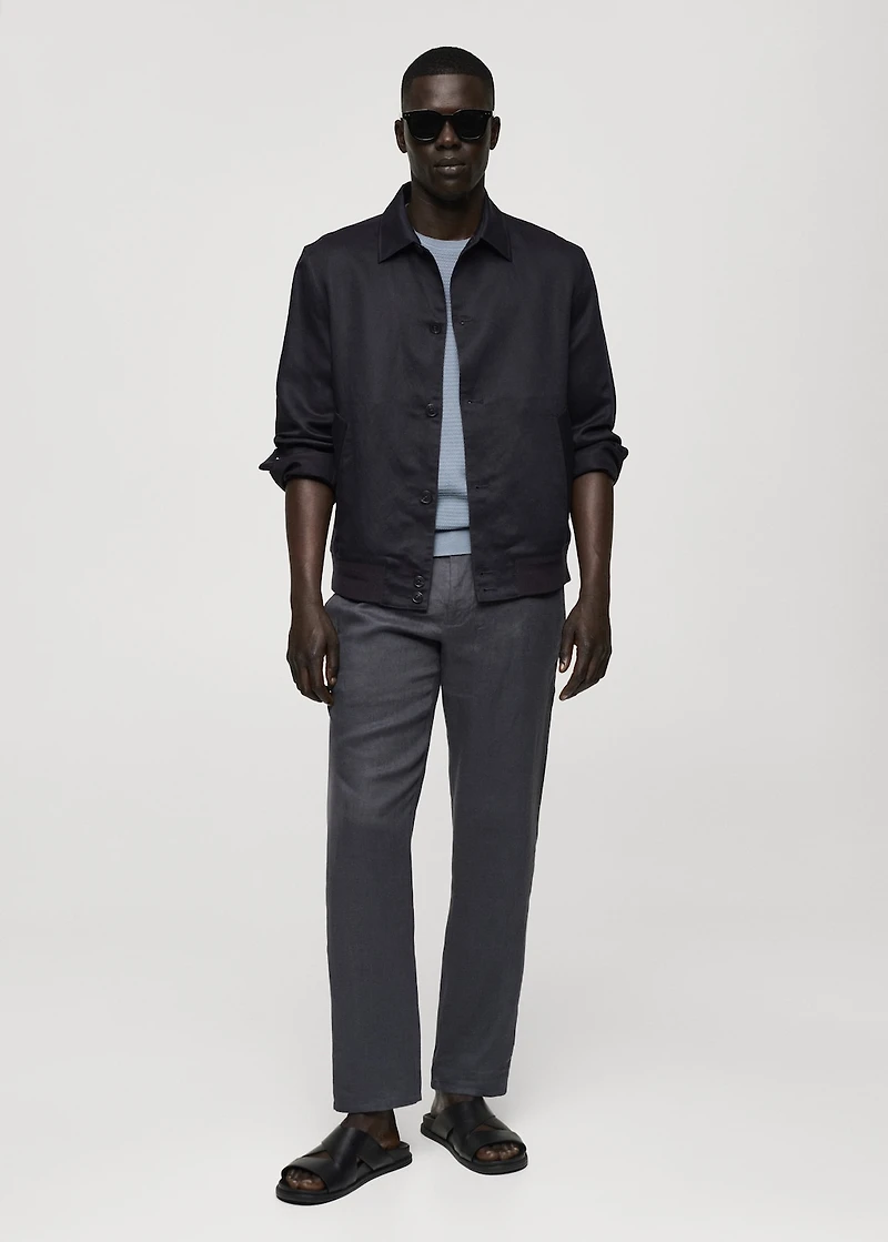 Tencel-linen blend overshirt