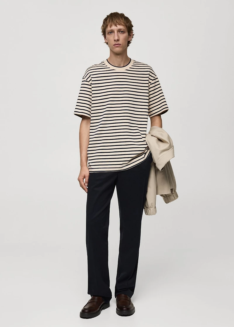 100% cotton relaxed-fit striped t-shirt