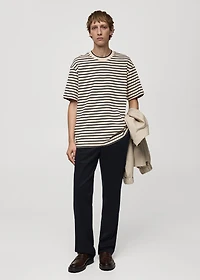 100% cotton relaxed-fit striped t-shirt