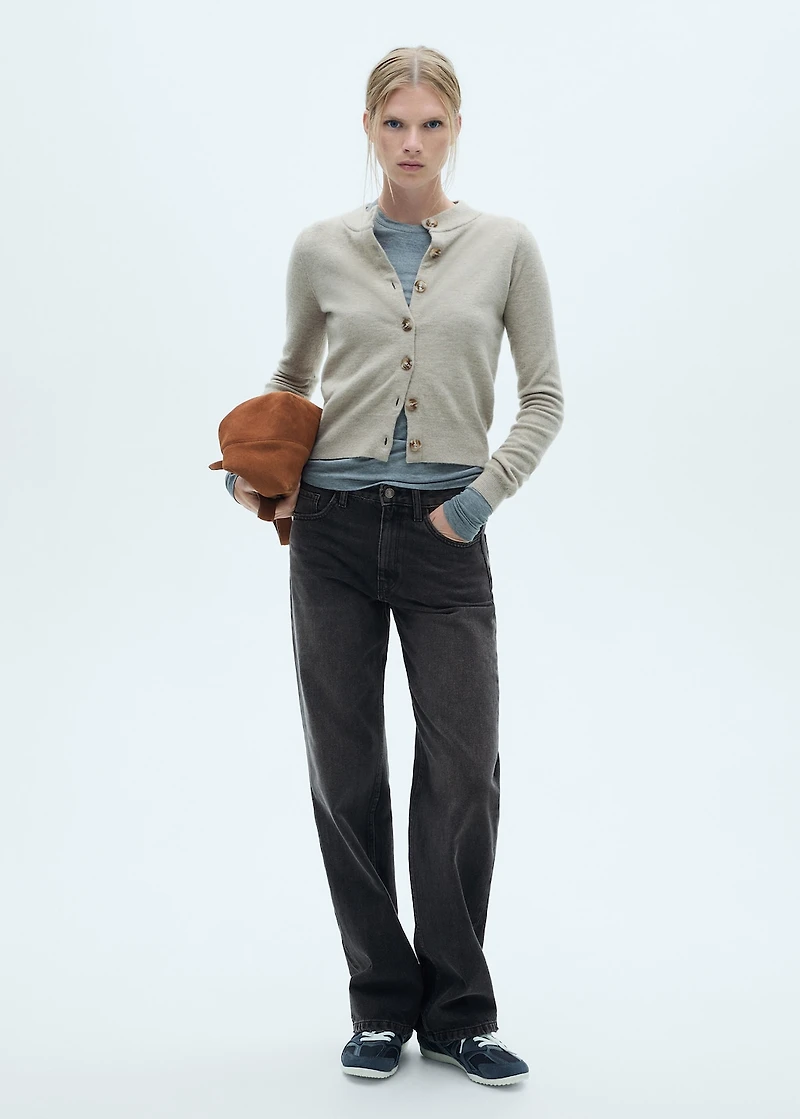 Mid-rise straight jeans