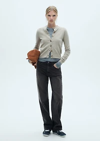 Mid-rise straight jeans