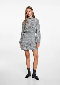 Ruffled floral print dress