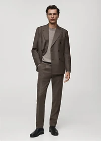 100% Italian virgin wool flannel suit pants