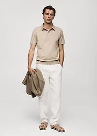 Fine-knit polo shirt