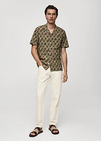 Printed fluid regular-fit shirt