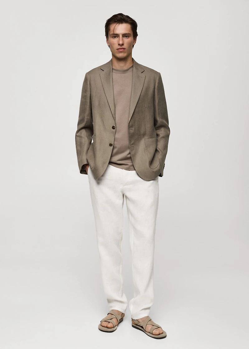 100% linen slim fit blazer