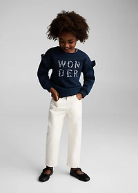 Embroidered detail cotton sweatshirt