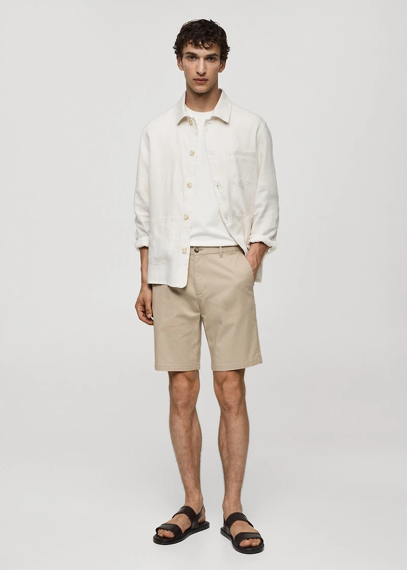 Slim-fit chino cotton bermuda shorts