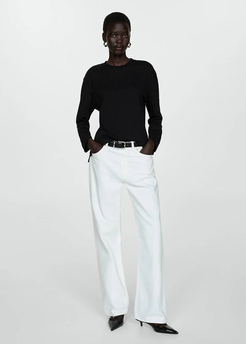 Long sleeve cotton t-shirt