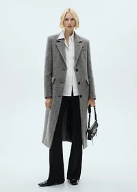 Flecked wool-blend coat