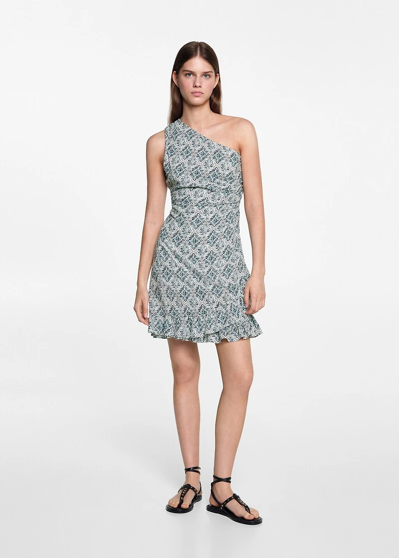 Printed asymmetrical dress