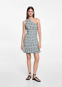 Printed asymmetrical dress