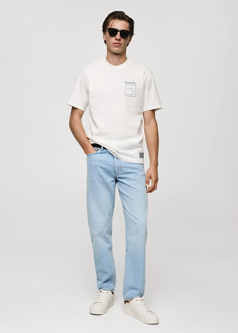 Regular fit printed cotton t-shirt