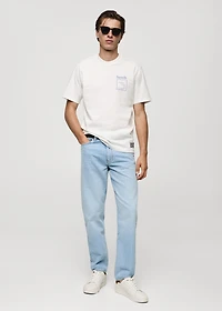 Regular fit printed cotton t-shirt