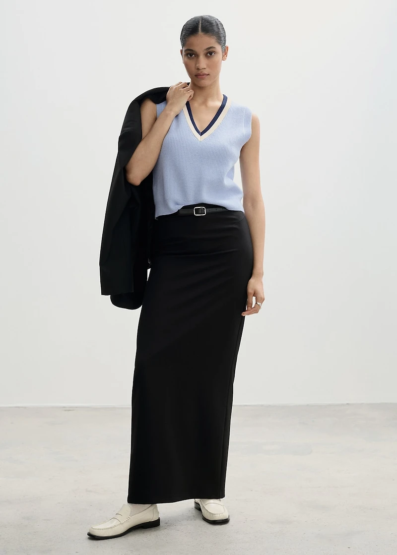 Contrast V-neck vest