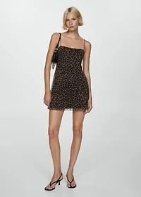 Short leopard-print dress