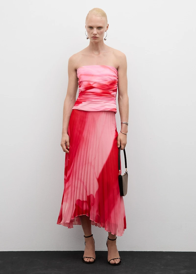 Printed pleated skirt