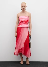 Printed pleated skirt