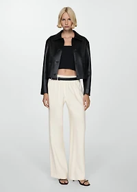 Wide leg pants with elastic waist