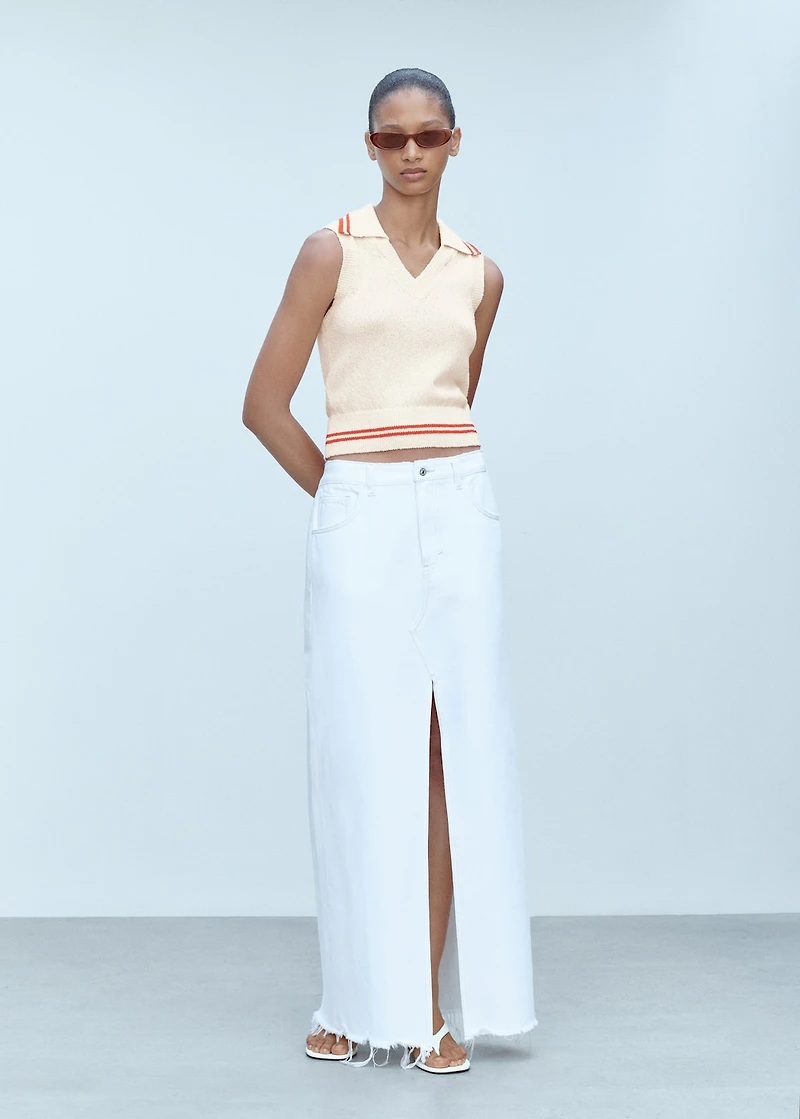 Striped knitted vest