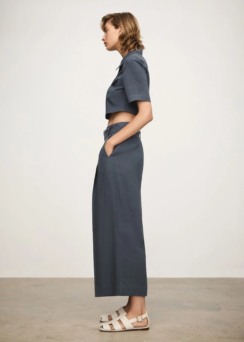 Lyocell cropped shirt