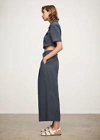 Lyocell cropped shirt