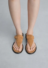 Suede panel sandal